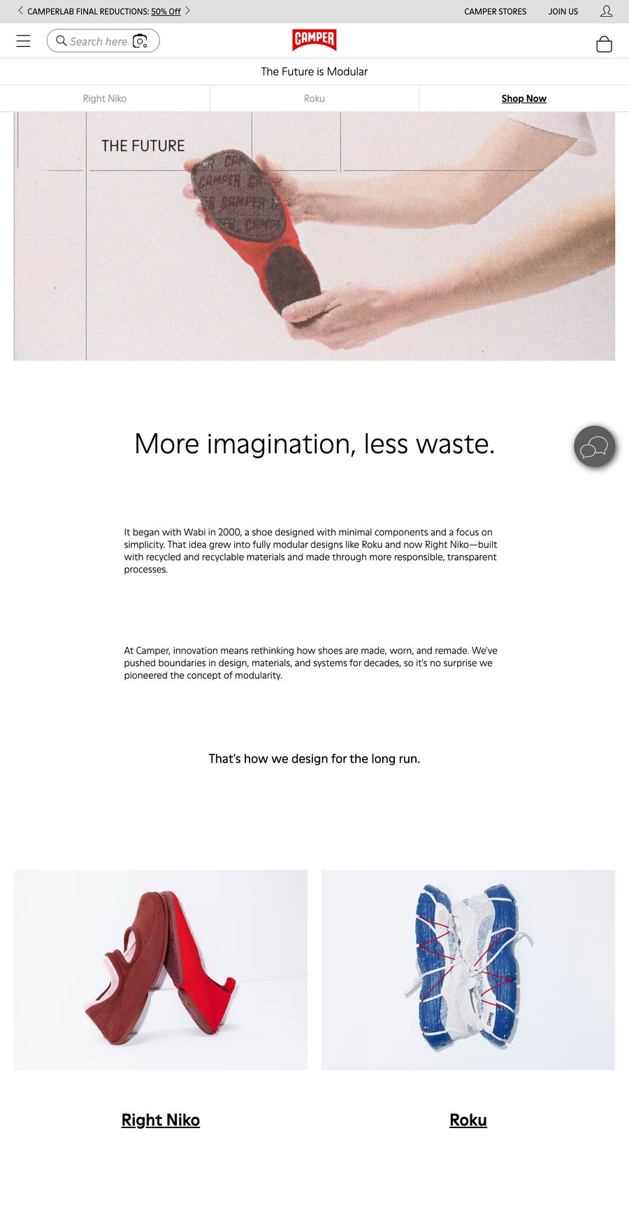 Camper modularity landing page