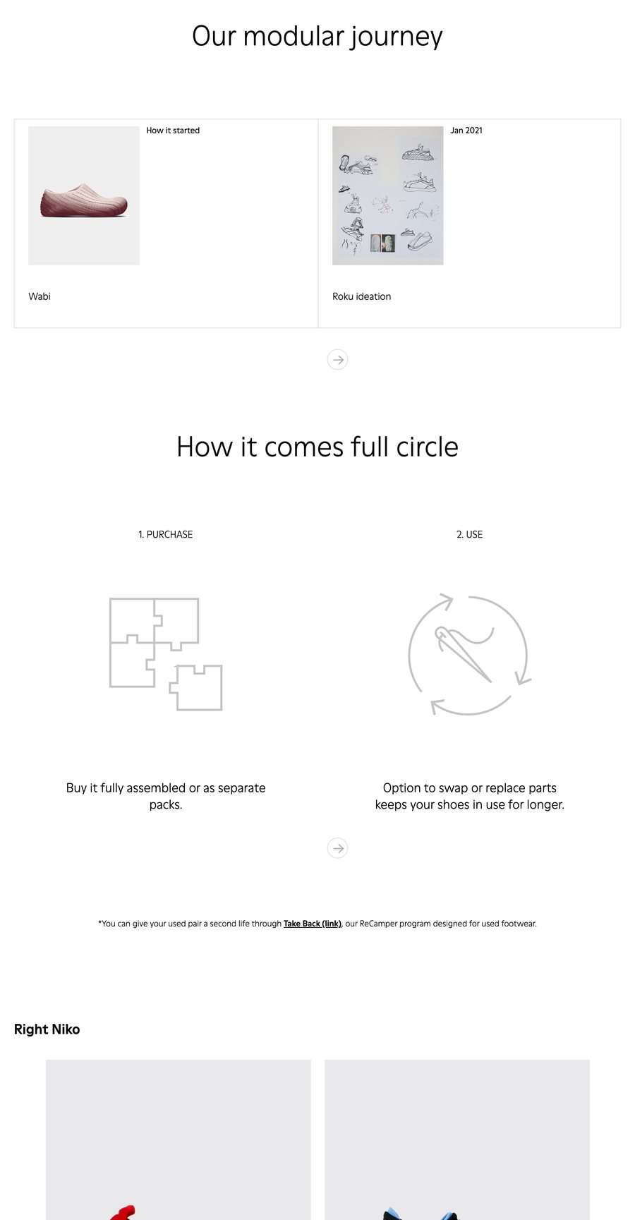 Camper modularity landing page