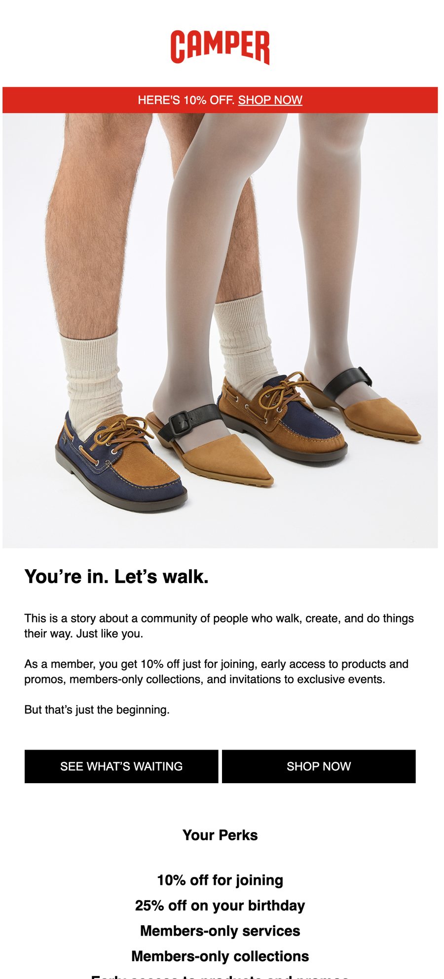 The Walking Society welcome newsletter, Camper