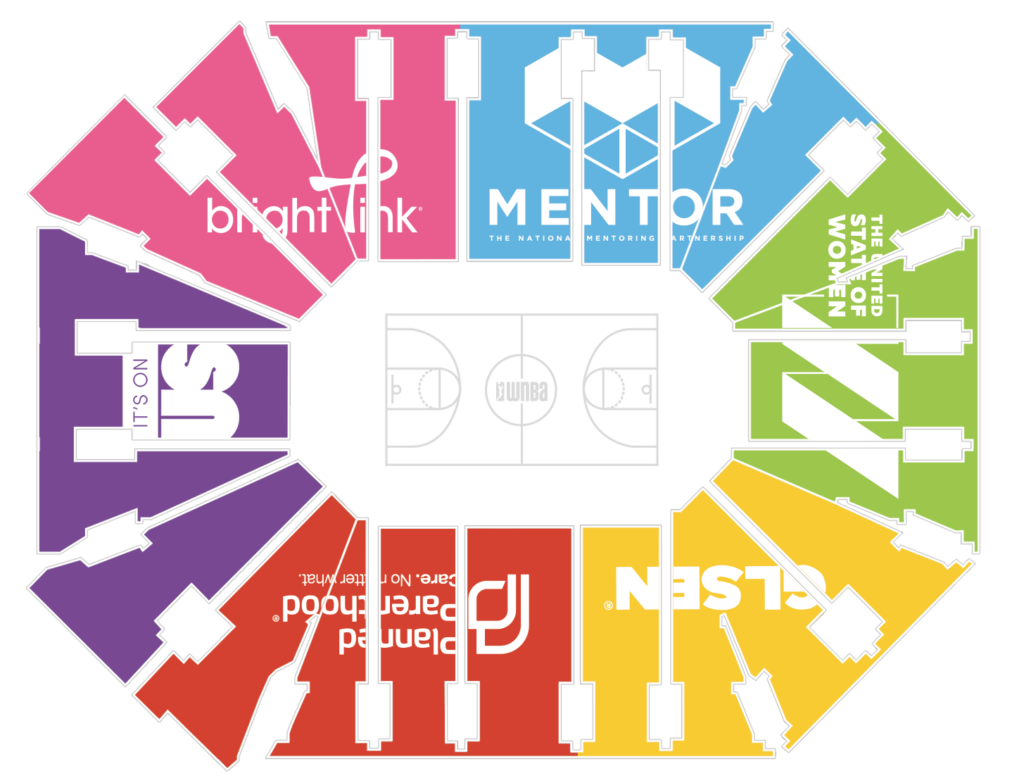WNBA Take a Seat, Take a Stand arena diagrama